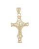 Textured Filigree Crucifix Pendant in Yellow Gold